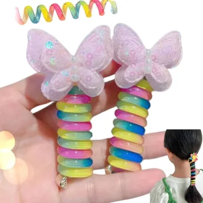 Silicone Colorful Telephone Wire Design Hair Band